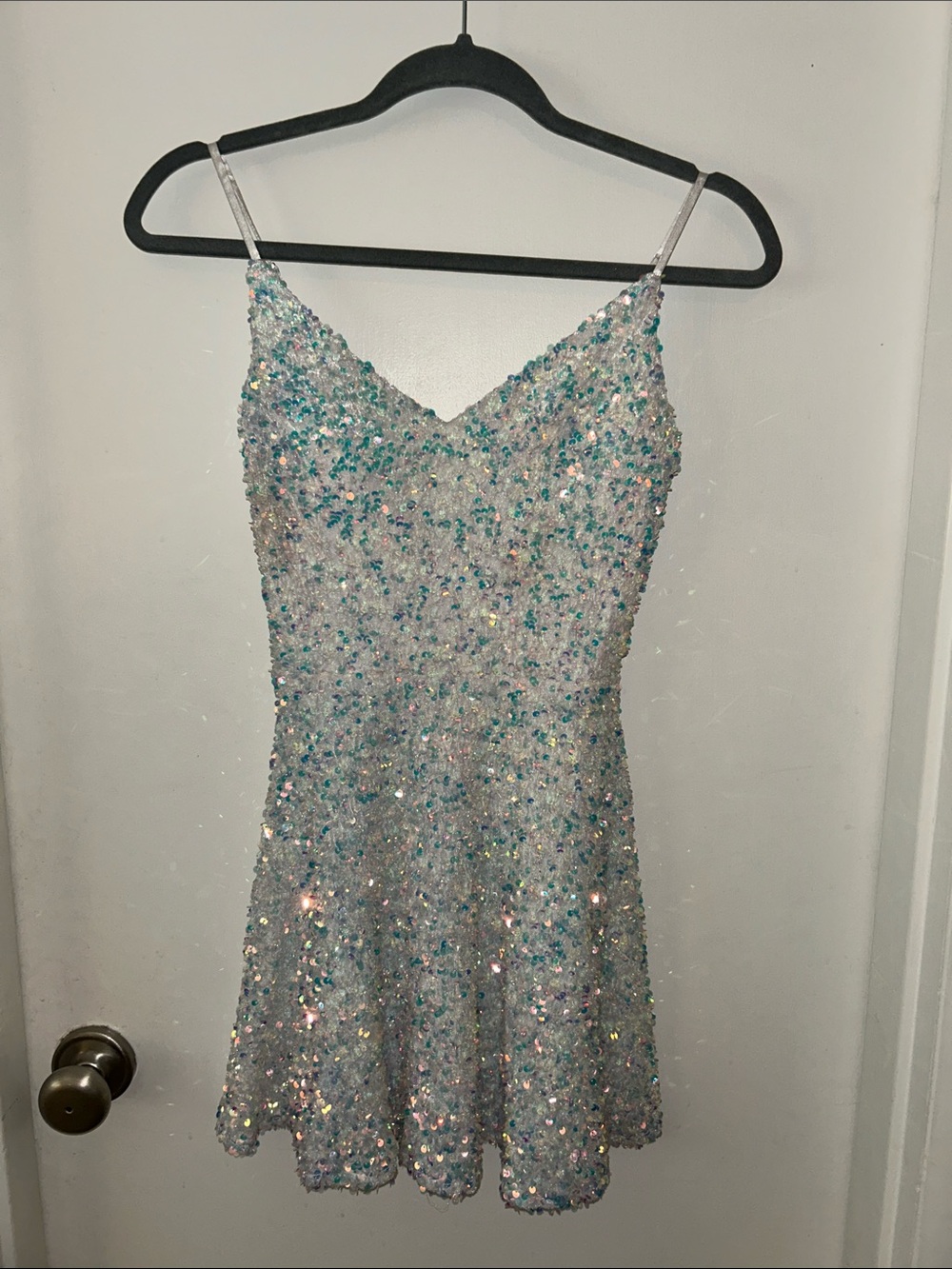 B. Smart Sequin Spaghetti Strap Mini Dress